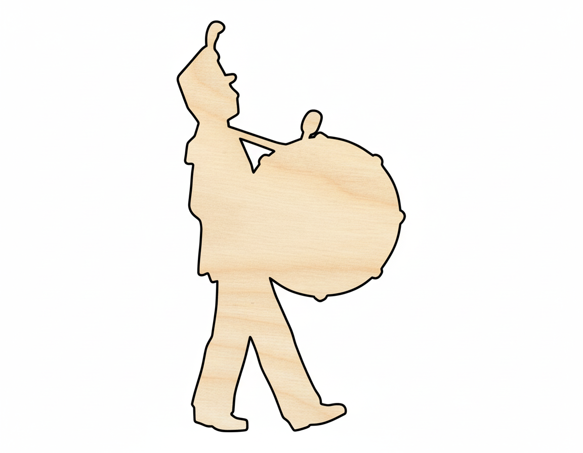 Wood Marching Band Drumline Silhouette DIY Band Craft Cutout NameSigns.com