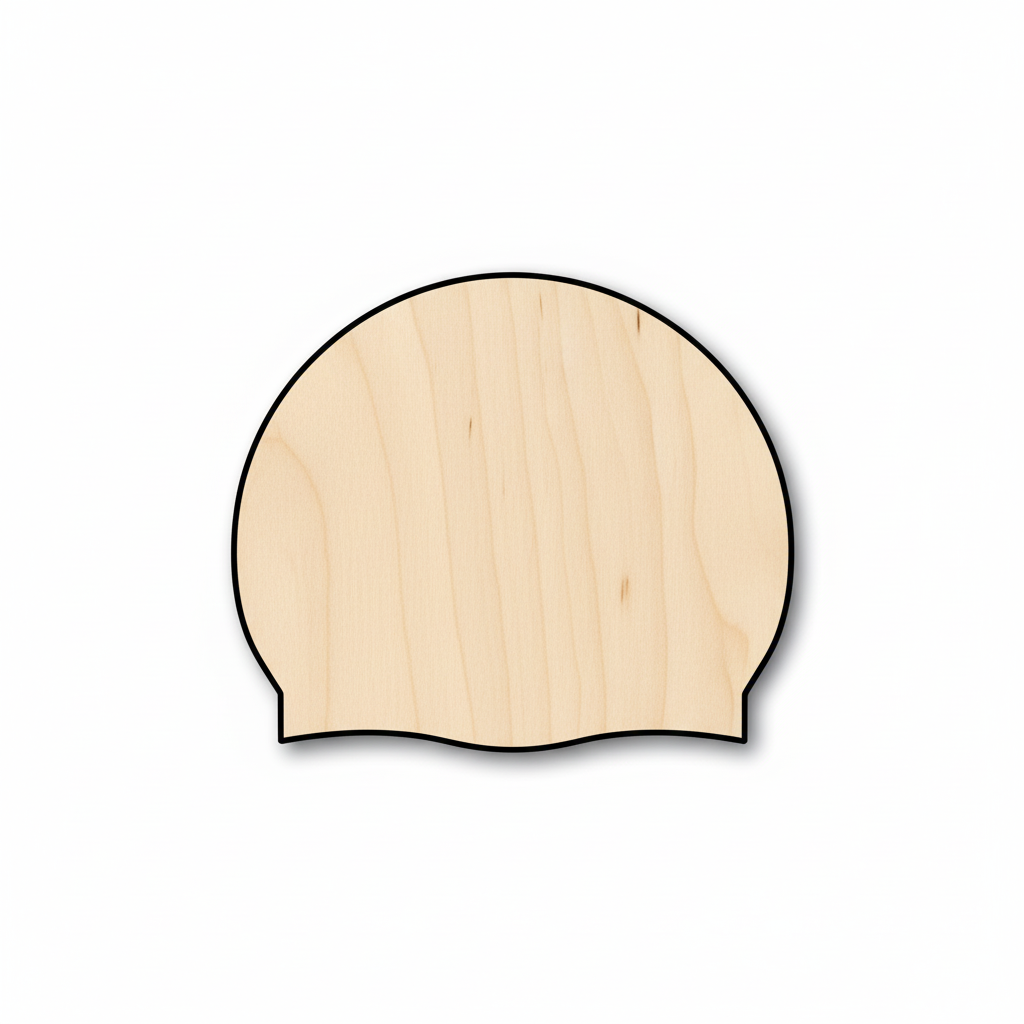 Wood Plain Swim Cap Shape - Craft - NameSigns.com