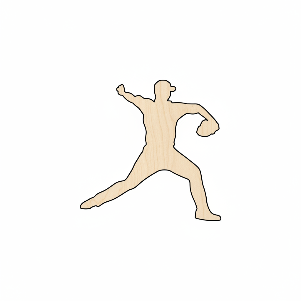 Wood Baseball Pitcher Shape - Craft - NameSigns.com