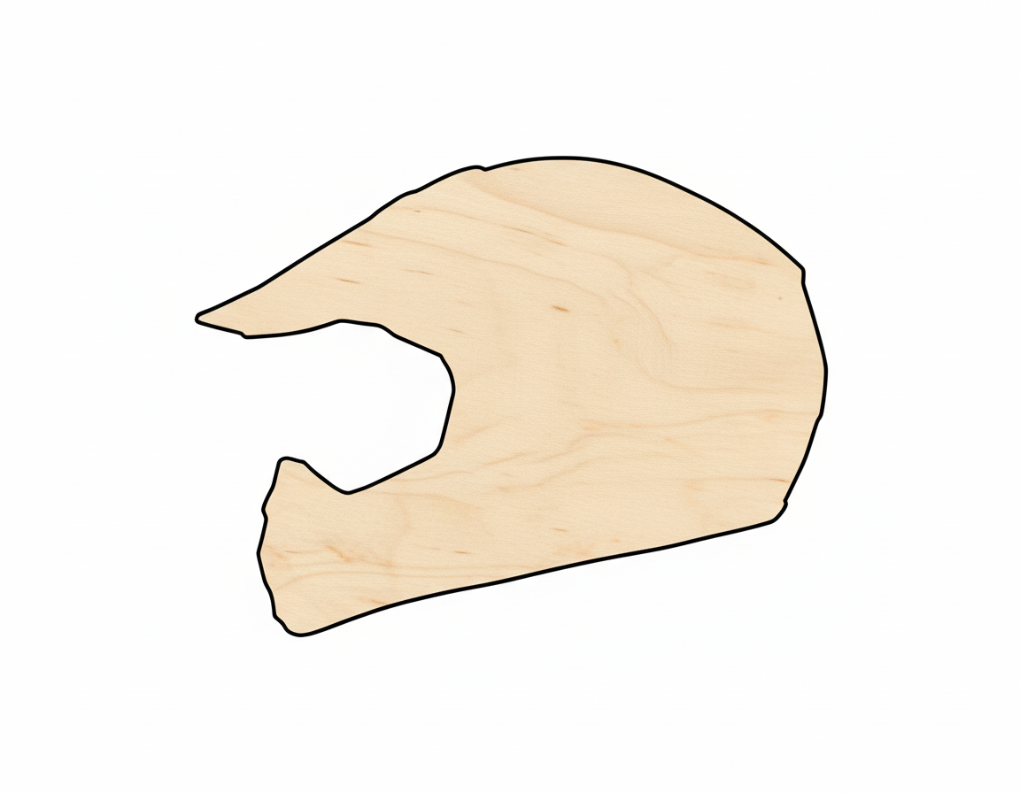 Wood Dirt Bike Helmet Silhouette - Craft- NameSigns.com
