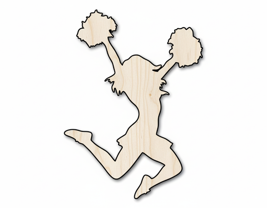 Wood Cheerleader Silhouette DIY Cheerleading Craft Cutout NameSigns.com
