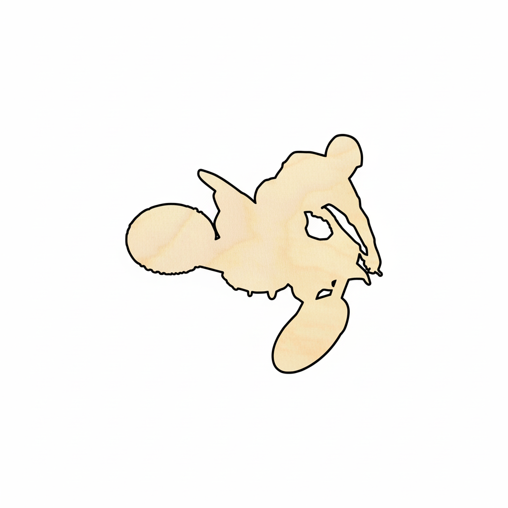 Wood Dirtbike Silhouette - Craft- NameSigns.com