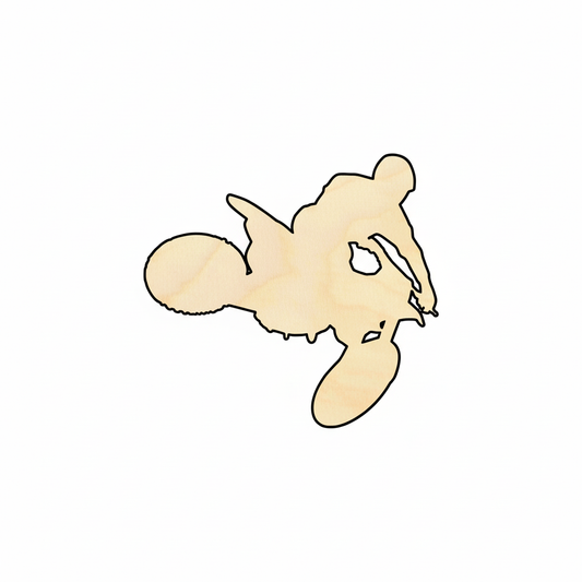 Wood Dirtbike Silhouette - Craft- NameSigns.com