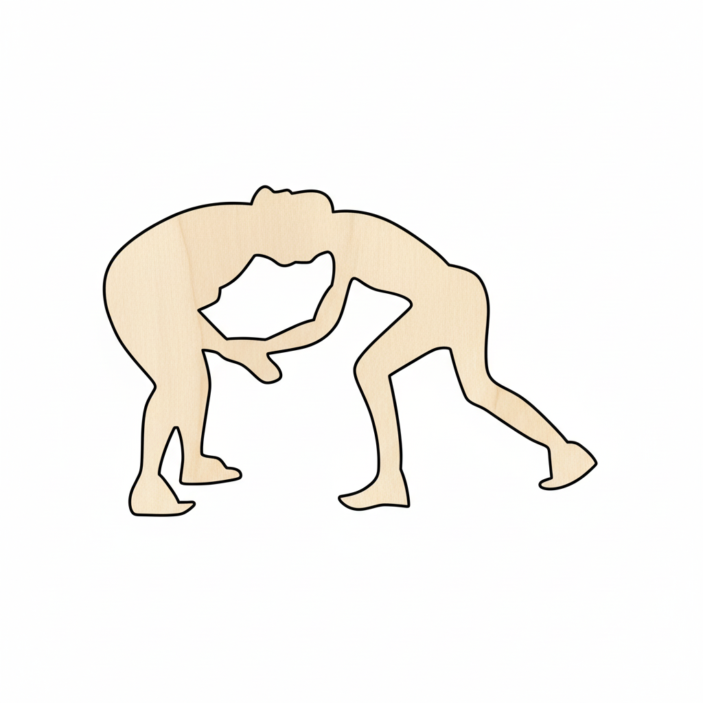Wood Wrestlers Shape - Craft - NameSigns.com