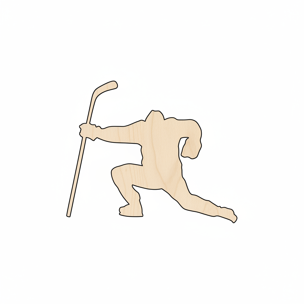 Wood Hockey Player Shape - Craft - NameSigns.com
