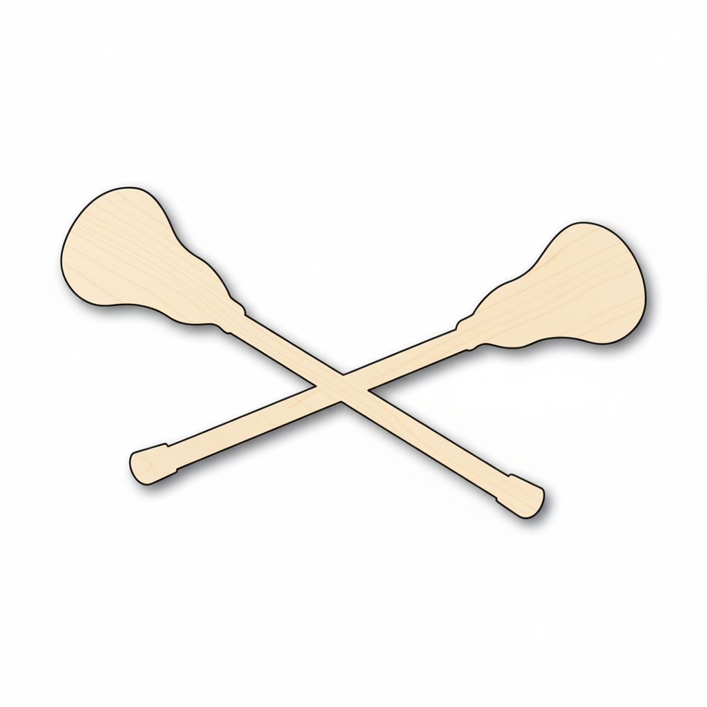 Wood Lacrosse Stick Cross Shape - Craft - NameSigns.com