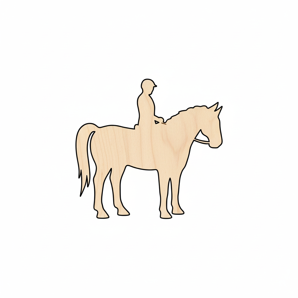 Wood Horse Riding Shape - Sport - Animal - Craft - NameSigns.com
