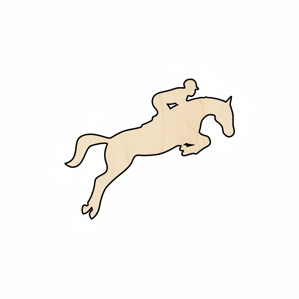 Wood Jumping Horse with Rider Shape - Craft - NameSigns.com