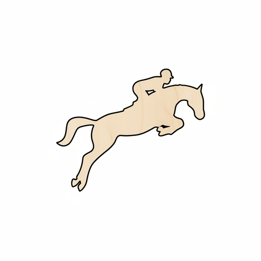 Wood Jumping Horse with Rider Shape - Craft - NameSigns.com