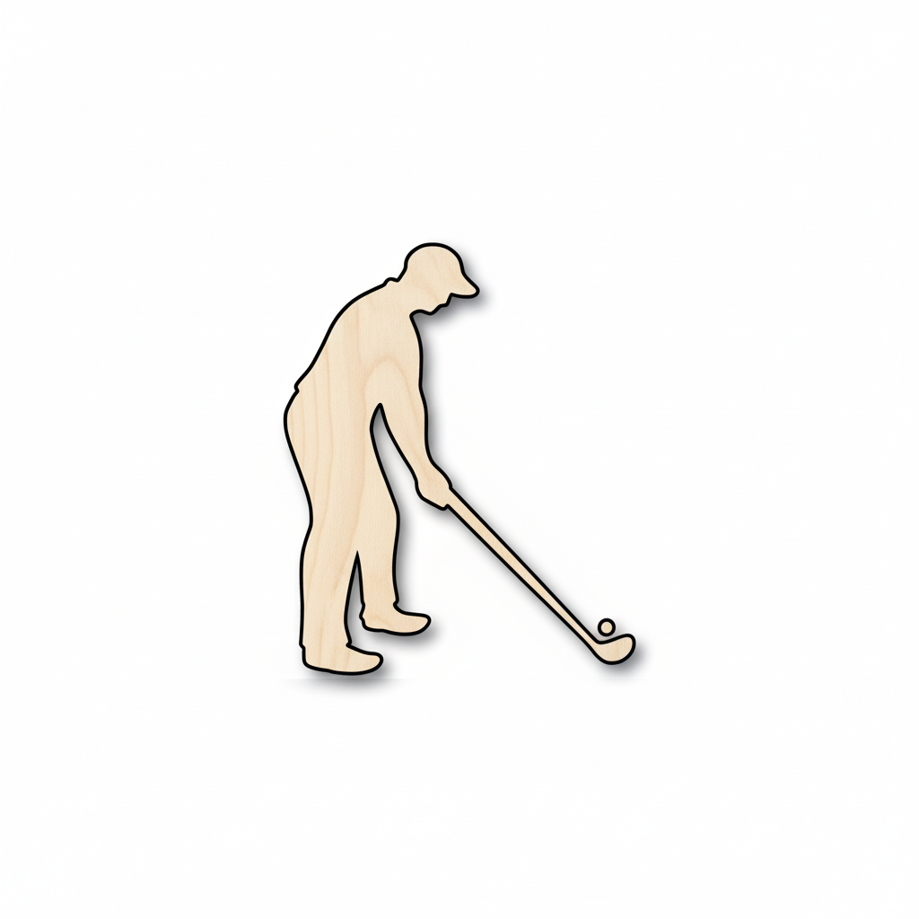 Wood Golfer Shape - Sporting - Craft - NameSigns.com