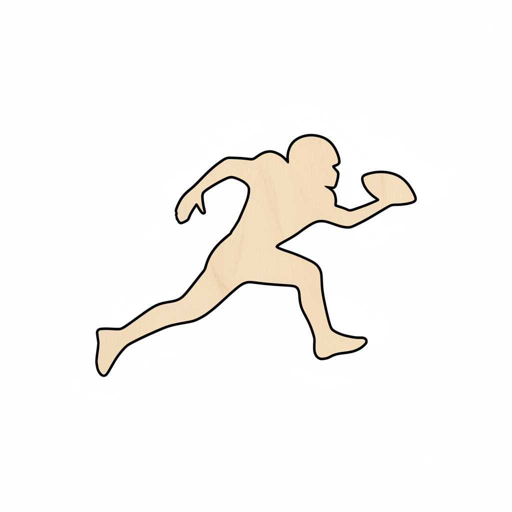 Wood Football Player Shape - Sports - Craft - up to 46" NameSigns.com