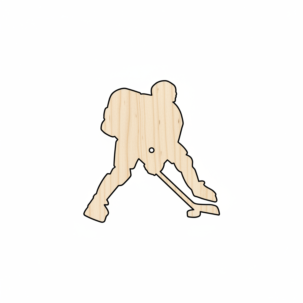 Wood Hockey Player Shape - Craft - NameSigns.com