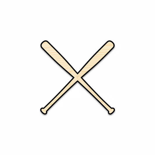 Wood Baseball Bats Silhouette - Craft- NameSigns.com