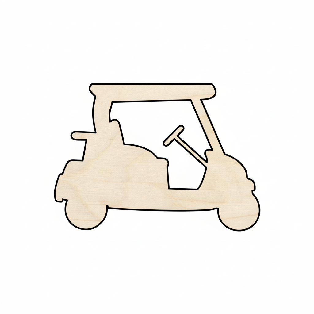 Wood Golf Cart Silhouette - Craft- NameSigns.com