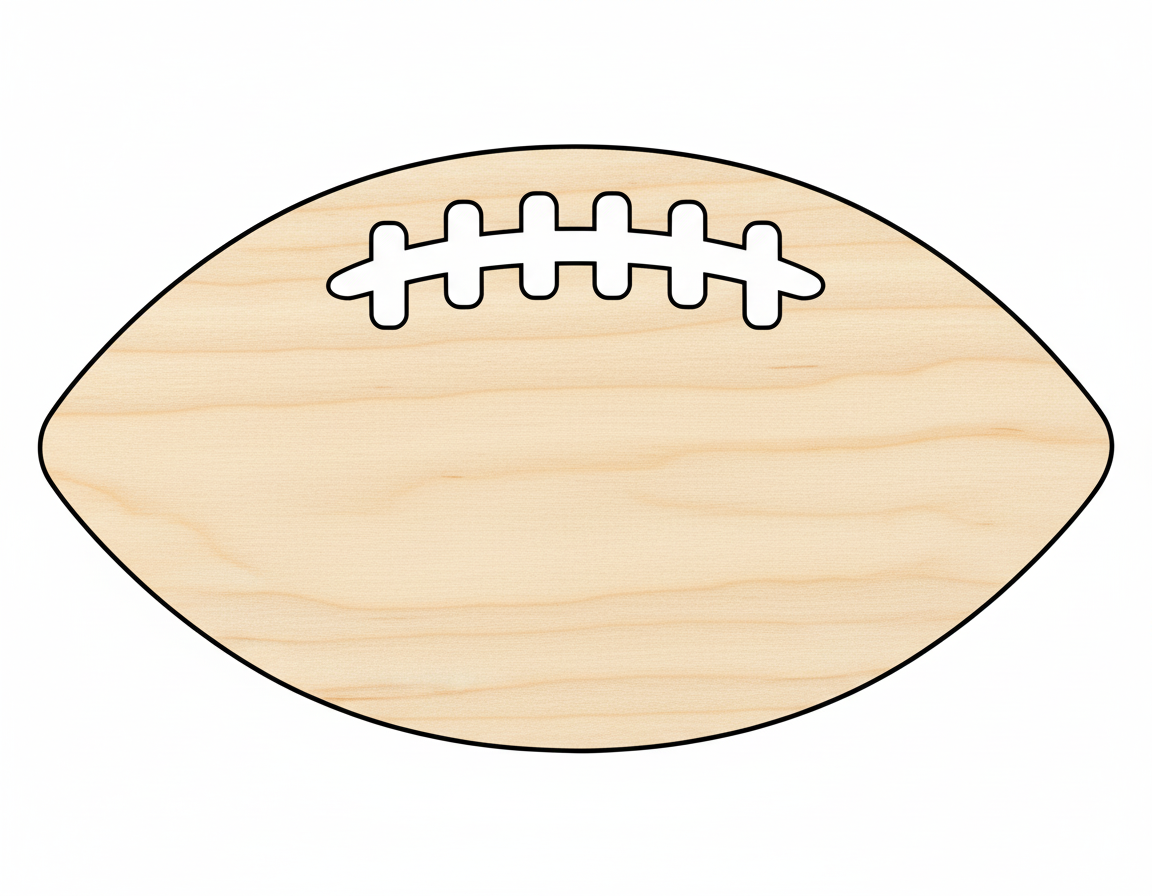 Wood Football Threads Shape - Sports Craft - NameSigns.com