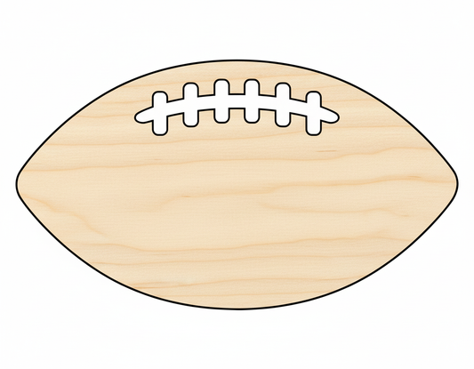 Wood Football Threads Shape - Sports Craft - NameSigns.com