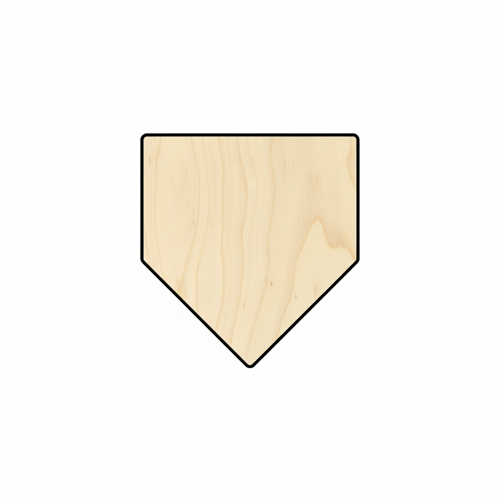 Wood Home Plate Baseball Softball Diamond Base Silhouette - Craft- NameSigns.com
