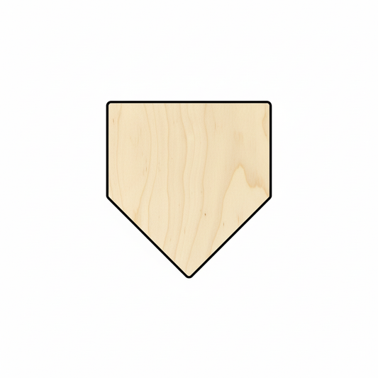 Wood Home Plate Baseball Softball Diamond Base Silhouette - Craft- NameSigns.com