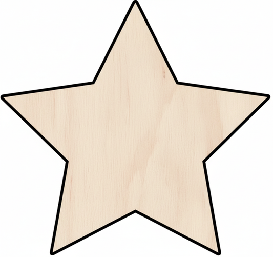 Custom Wooden 5-Point Star Shape for Crafts and Door Hangers - Laser Cut–  Wood Round Cutout for DIY Projects NameSigns.com