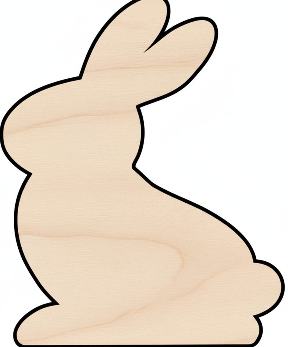 Custom Wooden Bunny Shape for Crafts and Door Hangers - Laser Cut–  Wood Round Cutout for DIY Projects NameSigns.com