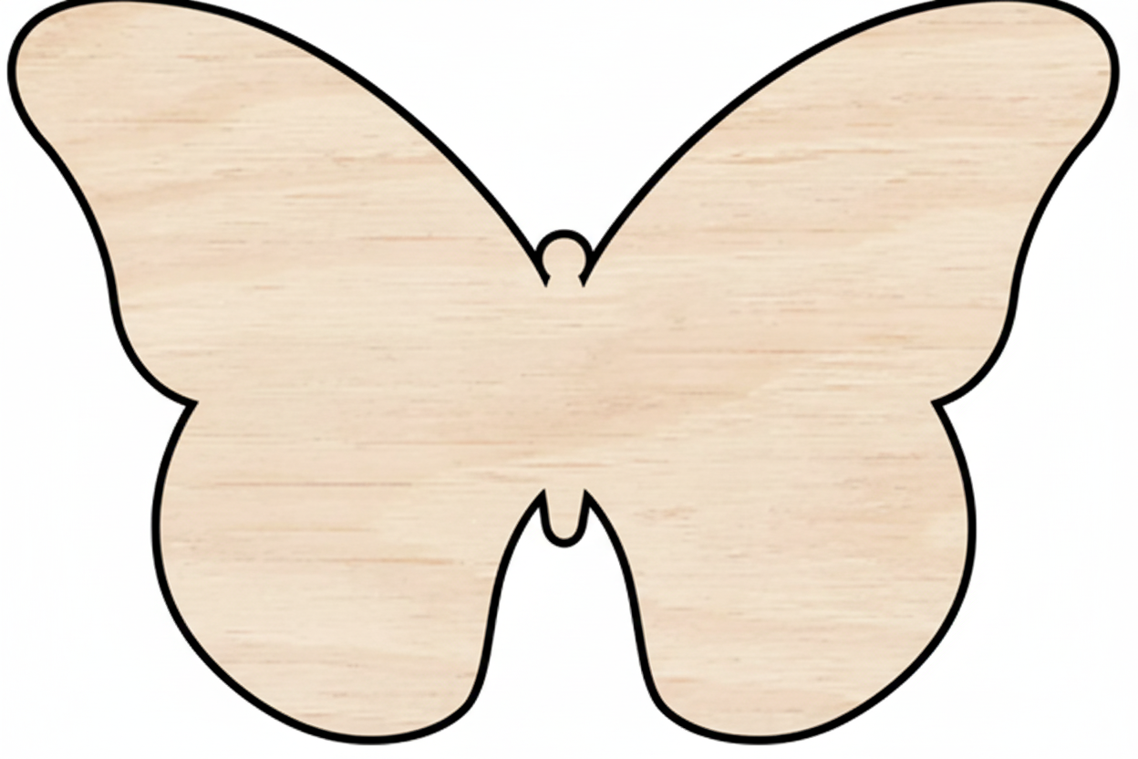 Custom Wooden Butterfly Shape for Crafts and Door Hangers - Laser Cut–  Wood Round Cutout for DIY Projects NameSigns.com