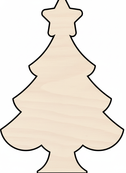 Custom Wooden Christmas Tree Shape for Crafts and Door Hangers - Laser Cut–  Wood Round Cutout for DIY Projects NameSigns.com