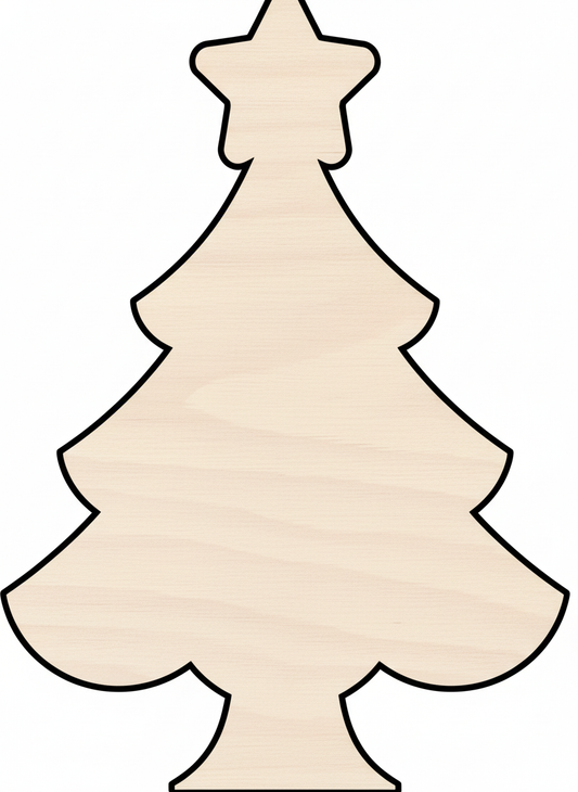 Custom Wooden Christmas Tree Shape for Crafts and Door Hangers - Laser Cut–  Wood Round Cutout for DIY Projects NameSigns.com