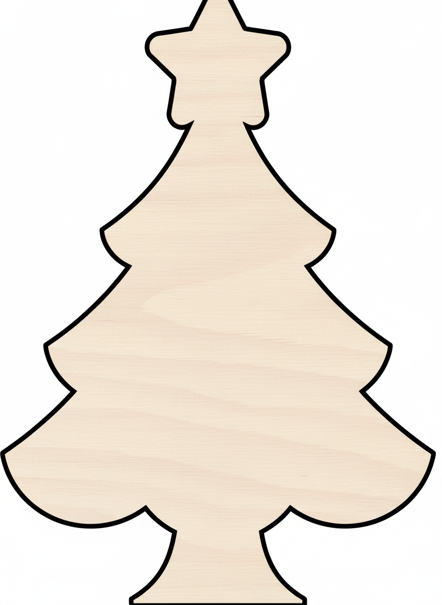 Custom Wooden Christmas Tree Shape for Crafts and Door Hangers - Laser Cut–  Wood Round Cutout for DIY Projects NameSigns.com