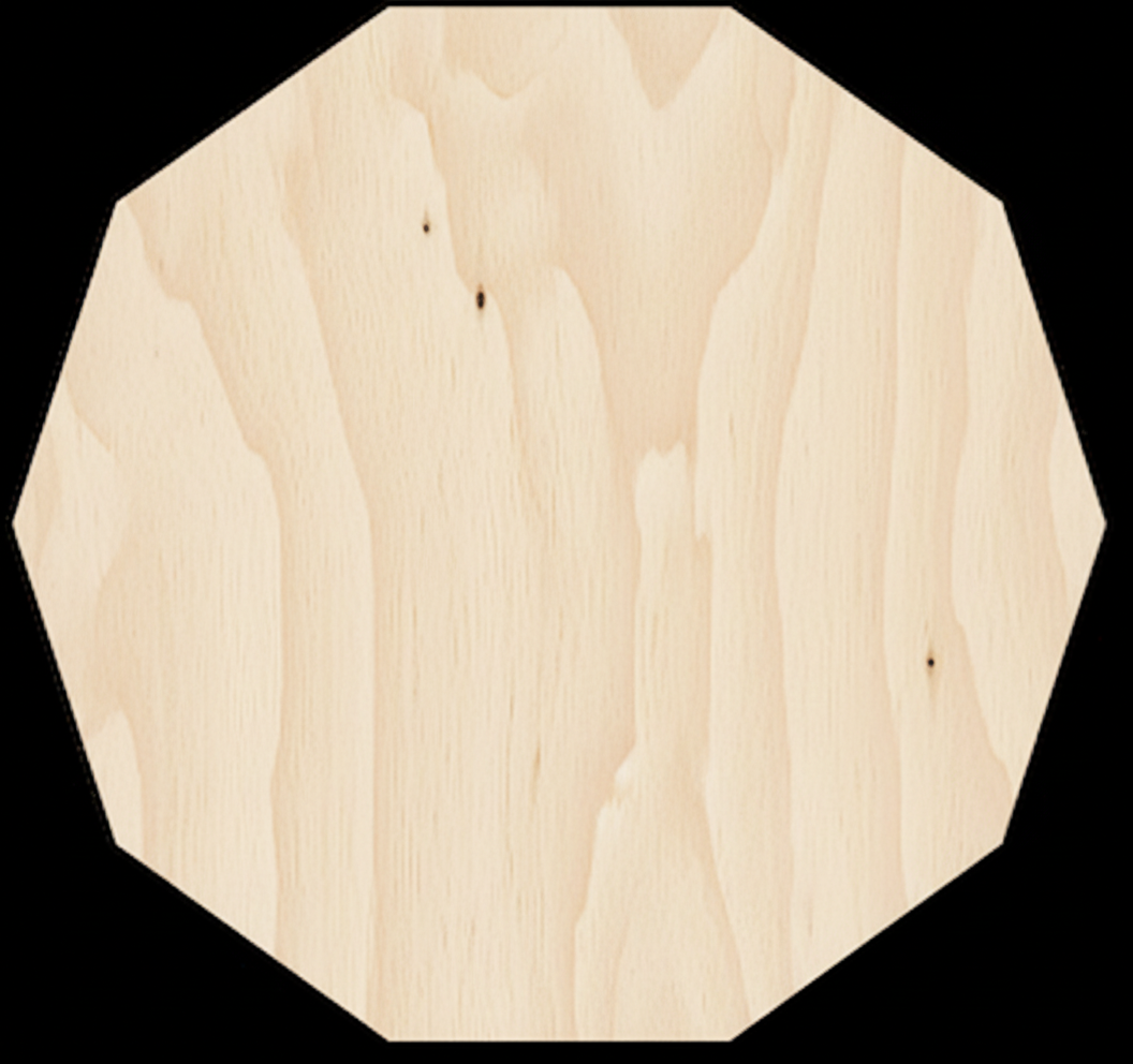Custom Wooden Decagon Shape for Crafts and Door Hangers - Laser Cut–  Wood Round Cutout for DIY Projects NameSigns.com