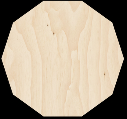 Custom Wooden Decagon Shape for Crafts and Door Hangers - Laser Cut–  Wood Round Cutout for DIY Projects NameSigns.com