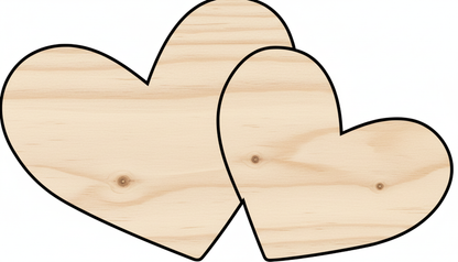 Custom Wooden Double Heart Shape for Crafts and Door Hangers - Laser Cut–  Wood Round Cutout for DIY Projects NameSigns.com