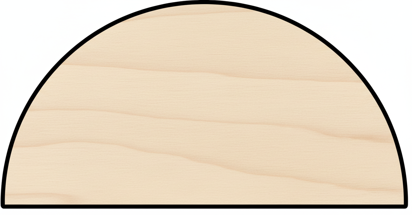 Custom Wooden Half Circle Shape for Crafts and Door Hangers - Laser Cut–  Wood Round Cutout for DIY Projects NameSigns.com