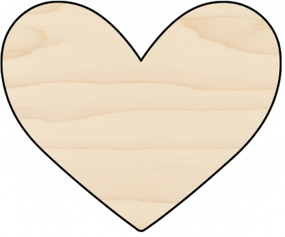 Custom Wooden Heart Shape for Crafts and Door Hangers - Laser Cut–  Wood Round Cutout for DIY Projects NameSigns.com