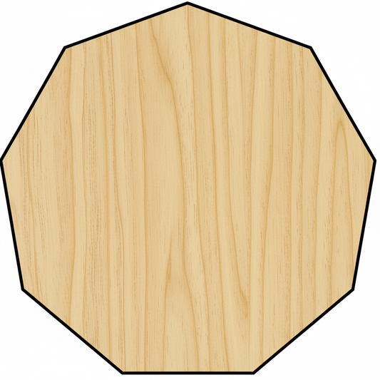 Custom Wooden Nonagon Shape for Crafts and Door Hangers - Laser Cut–  Wood Round Cutout for DIY Projects NameSigns.com