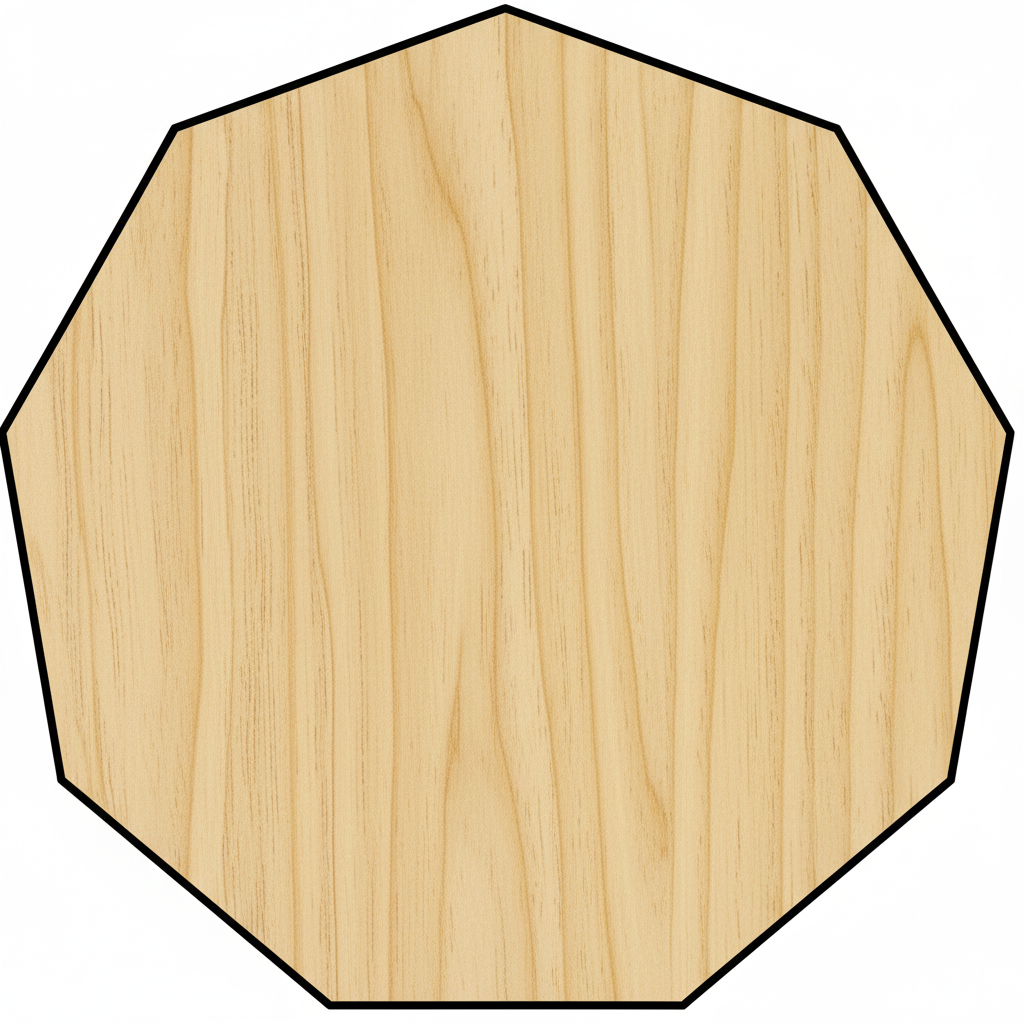 Custom Wooden Nonagon Shape for Crafts and Door Hangers - Laser Cut–  Wood Round Cutout for DIY Projects NameSigns.com