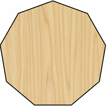 Custom Wooden Nonagon Shape for Crafts and Door Hangers - Laser Cut–  Wood Round Cutout for DIY Projects NameSigns.com