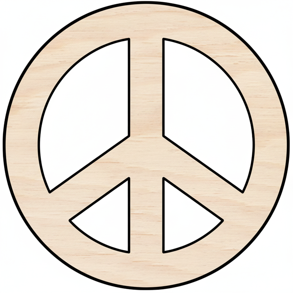 Custom Wooden Peace Sign Shape for Crafts and Door Hangers - Laser Cut–  Wood Round Cutout for DIY Projects NameSigns.com