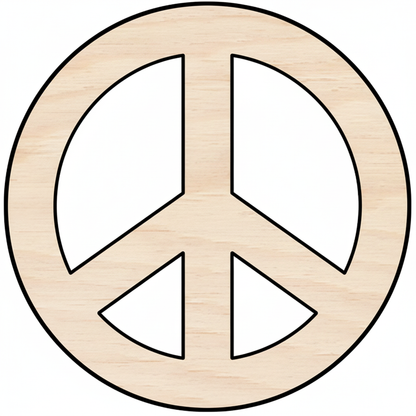 Custom Wooden Peace Sign Shape for Crafts and Door Hangers - Laser Cut–  Wood Round Cutout for DIY Projects NameSigns.com