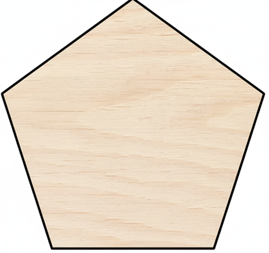 Custom Wooden Pentagon Shape for Crafts and Door Hangers - Laser Cut–  Wood Round Cutout for DIY Projects NameSigns.com