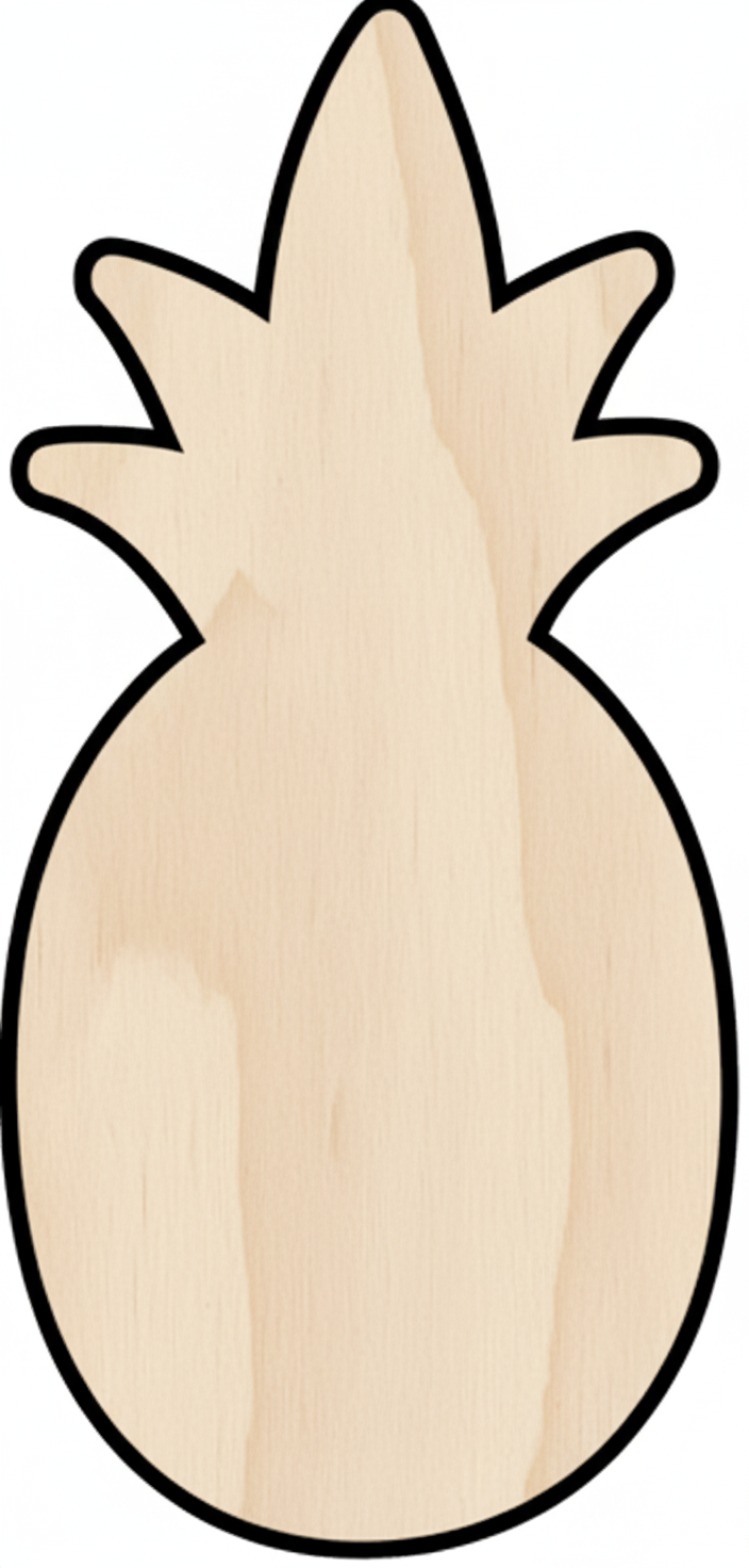 Custom Wooden Pineapple Shape for Crafts and Door Hangers - Laser Cut–  Wood Round Cutout for DIY Projects NameSigns.com