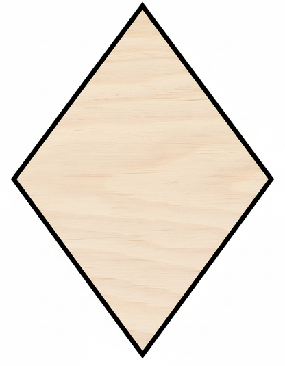 Custom Wooden Rhombus Shape for Crafts and Door Hangers - Laser Cut–  Wood Round Cutout for DIY Projects NameSigns.com