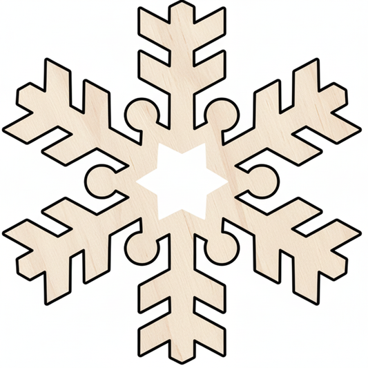 Custom Wooden Snowflake Shape for Crafts and Door Hangers - Laser Cut–  Wood Round Cutout for DIY Projects NameSigns.com
