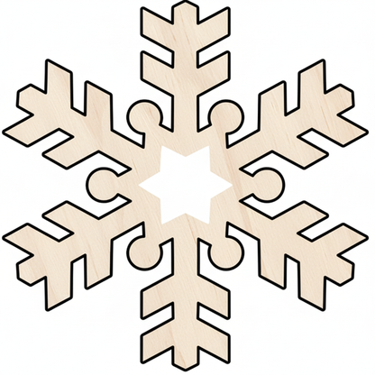 Custom Wooden Snowflake Shape for Crafts and Door Hangers - Laser Cut–  Wood Round Cutout for DIY Projects NameSigns.com