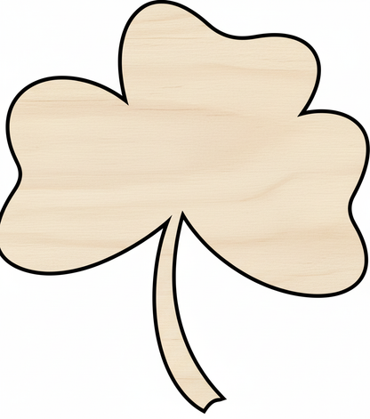 Custom Wooden Three Leaf Clover Shape for Crafts and Door Hangers - Laser Cut–  Wood Round Cutout for DIY Projects NameSigns.com