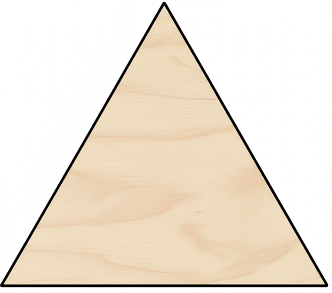 Custom Wooden Triangle Shape for Crafts and Door Hangers - Laser Cut–  Wood Round Cutout for DIY Projects NameSigns.com