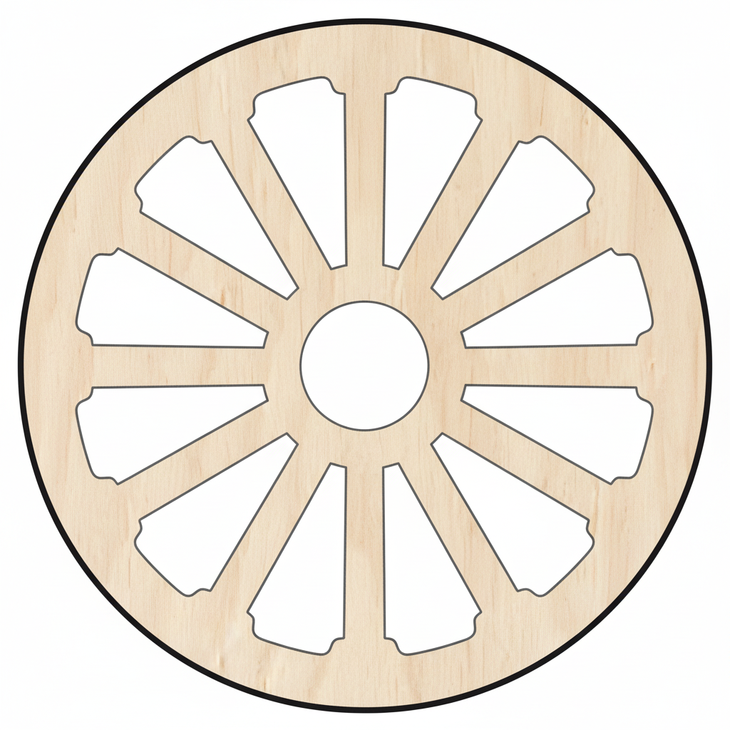Custom Wooden Wheel Wagon Shape for Crafts and Door Hangers - Laser Cut–  Wood Round Cutout for DIY Projects NameSigns.com
