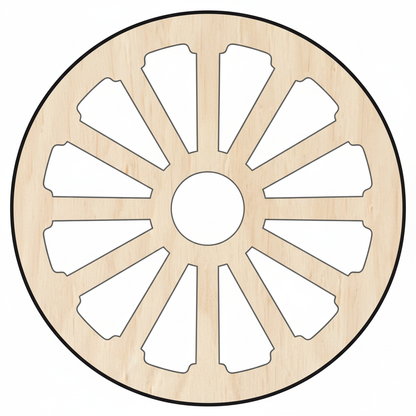 Custom Wooden Wheel Wagon Shape for Crafts and Door Hangers - Laser Cut–  Wood Round Cutout for DIY Projects NameSigns.com