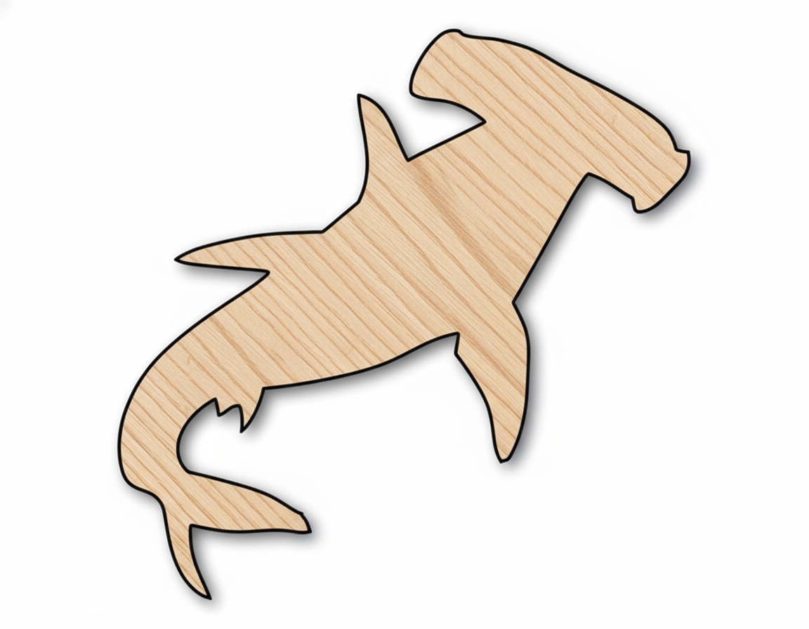 Unfinished Wood Cutout - Hammerhead Shark Shape | Baltic Birch Plywood Craft NameSigns.com
