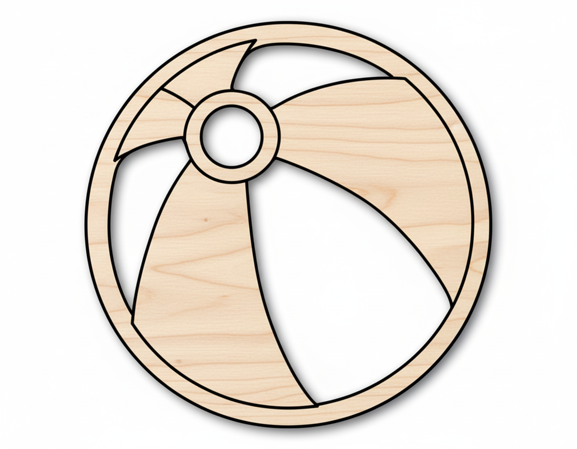 Unfinished Wood Cutout – Baltic Birch Plywood Beach Ball Shape | Paintable Wood Art NameSigns.com