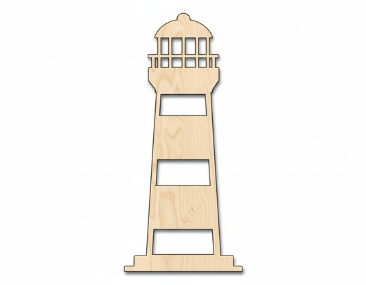 Unfinished Wood Lighthouse – Custom Baltic Birch Plywood Cutout | Paintable Wood Shape NameSigns.com